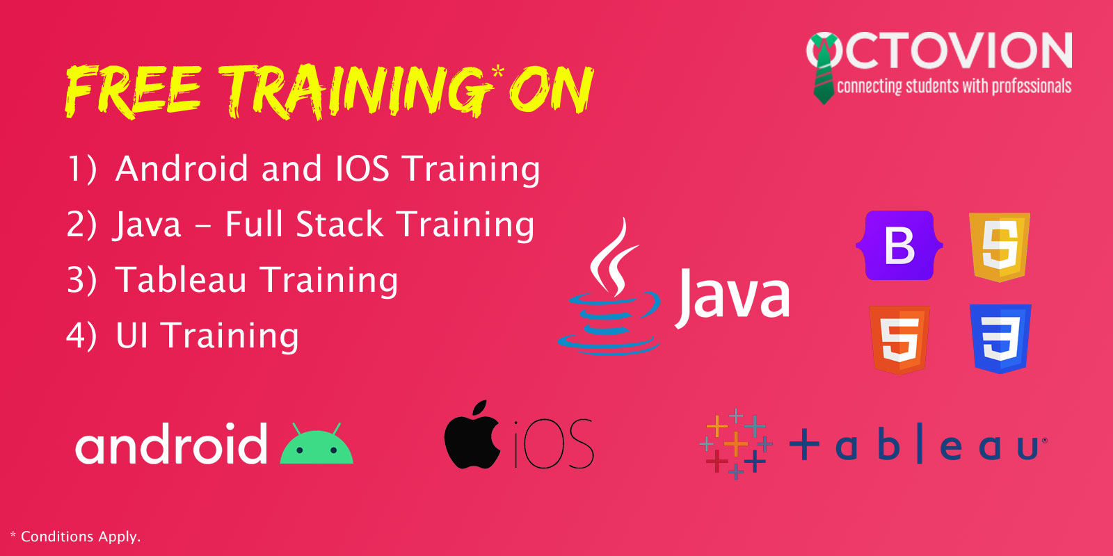 Free Training On Android, Java, Tableau, Full Stack Developer For OPT, GC, CITIZEN, H4 EAD Graduates